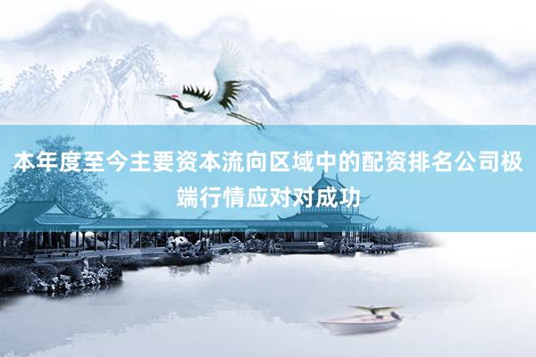 本年度至今主要资本流向区域中的配资排名公司极端行情应对对成功